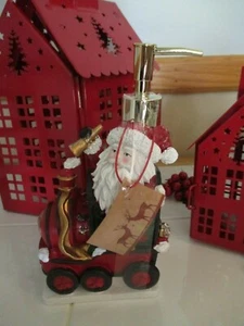 NWT Christmas "Santa Riding Train" Holiday Resin Soap Dispenser - Hostess Gift! - Picture 1 of 3