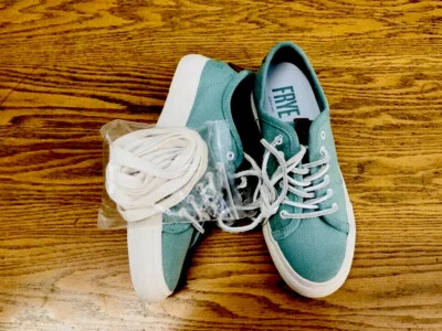 FRYE 女式低帮系带面料/皮革浅薄薄荷运动鞋全新无标签 5.5 码 — 第 1/4 张图片