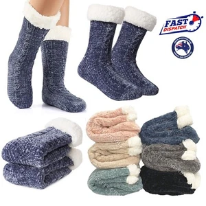 2 Pairs Women Thick Fur Bed Socks Gift Winter Warm Fluffy Home Sock Non Slip AU - Picture 1 of 13