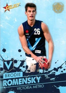 Tarjeta de novato Victoria Metro AFL Select Future Force 2016 - Brodie Romensky - Imagen 1 de 3