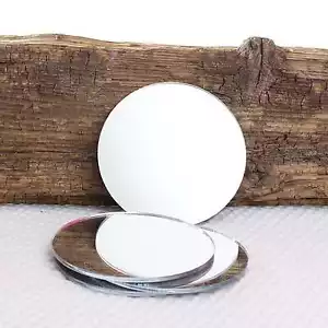 4 x Round Coffee Tea Cup or Wine Glass Mirror Coaster Place Mat Hand Bag Mirror - Picture 1 of 1