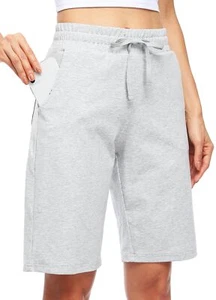Women's Shorts 10" Bermuda Cotton Long Shorts Yoga Exercise Knee Length Short... - Picture 1 of 7