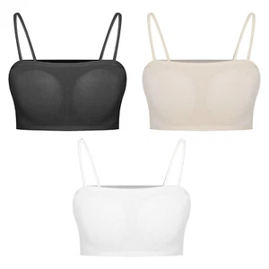 Girls Bras 2Pcs/Set Bra Dancing Top Elastic Underwear Stage Performance Vest - Picture 1 of 50