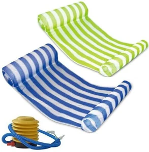 Premium langlebiges Schwimmbad schwimmende Hängematte, Liege aufblasbares Floß mit Pumpe - Bild 1 von 18