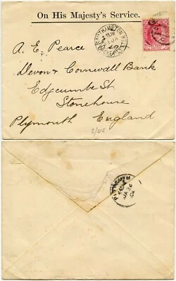 CABO DE BUENA ESPERANZA 1904 ENVÍO SOUTHAMPTON PAQUETE CARTA PMK OHMS SOBRE + KE7 1d Foto 1 de 3