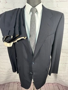 Traje HICKEY FREEMAN Para Hombres Azul Marino Rayas Plisado 2 piezas 43R Chaqueta 40x29 Pantalón - Imagen 1 de 12