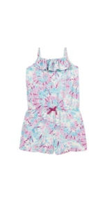 Wonder Nation Girls Short Sleeveless Round Neck Baby Jade Tie Dye Romper - Picture 1 of 12