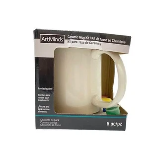 ArtMinds Ceramic Mug Painting Kit DIY Craft Project 6 Piece Set - Picture 1 of 10