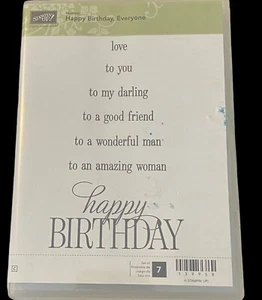 Stampin' Up Happy Birthday Everyone new Stamp Set 7 Stamps Mint Unused - Picture 1 of 9