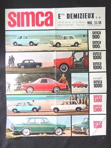 Belle Affiche Simca Voiture Retro Années 1960 collection automobile - Picture 1 of 2