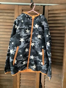 Wonder Nation Boy' Raincoat W/ Hood L(10-12) GrayBlack/ Stars - Picture 1 of 4