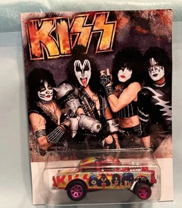 "Custom Made" Hot Wheels 55 Chevrolet Gasser KISS Famous Rock Band Real Riders - Picture 1 of 11