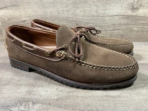 Scarpe mocassini Allen Edmonds Catskill marrone pelle scamosciata yacht da uomo taglia 10,5 D - Foto 1 di 15