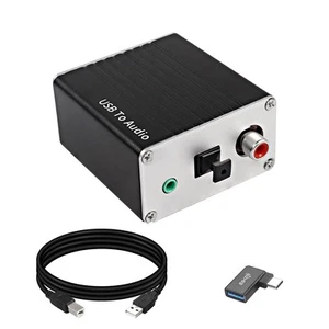 USB-A/Type-C to Coaxial Optical Toslink SPDIF + 3.5mm AUX Stereo Audio Adapte... - Picture 1 of 7