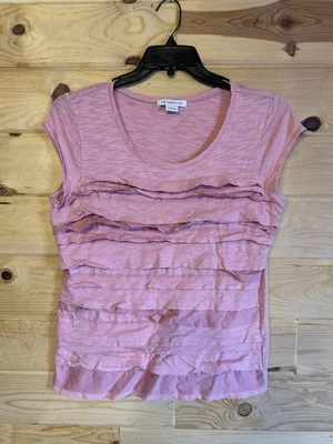 Liz Claiborne Women’s Blouse Pink Size L Cotton Blend Long Sleeve Top - Image 1 of 4