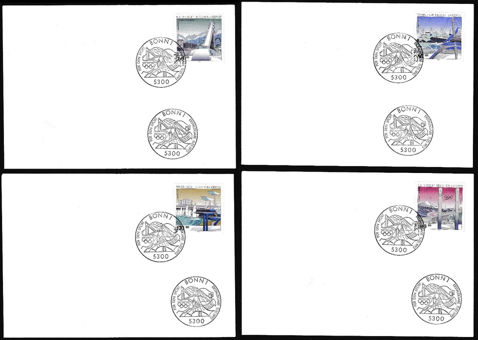 Germany 1993 FDC Mi 1650/53 Sn B741/44 Olympic sports venues in Germany - Image 1 of 1