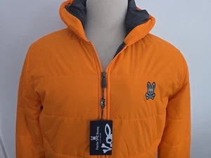 PSYCHO BUNNY NEW MEN'S FULL ZIP HOODED SHAP QUILTED Jacket size L - Picture 1 of 15