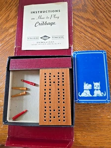 Older Mini TRAVEL CRIBBAGE BOARD  LOW & CO Book shelf games - Picture 1 of 8