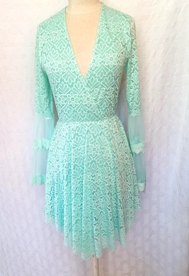 Festliches Damen Kleid Tunika Mintgrün Spitze & Tüll D912T Gr. S,36,38 - Bild 1 von 4