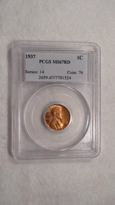 1937 P Lincoln Wheat Cent PCGS MS67 RED GEM 1C Coin PRICED TO SELL QUICKLY! - Picture 1 of 4