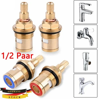 2/4x Keramik-Oberteil Ventiloberteil Messing Wasserhahn 1/2 Ventil Hahn Ersatz - Bild 1 von 4