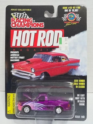 Camión cargador Ford F150 1997 edición púrpura #23 Racing Champions Hot Rod Foto 1 de 4