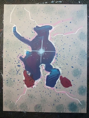 A Crack In The Wall Original Painting Ink Art 8.5x11 Cardstock Signed by Chy - Image 1 of 2