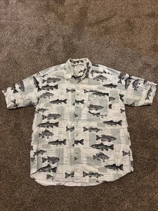 Vintage Columbia Shirt AOP Fish Hawaiian Button Up Men’s 2XL - Picture 1 of 7
