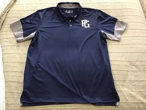 New Men’s Russell Dri-Power PERFECT GAME “PG” Polo Shirt, BLUE & GRAY, LARGE - Picture 1 of 6