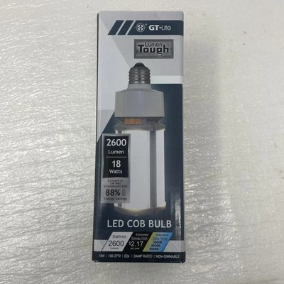 LED COB Lightbulbs GT-Lite - 2600 Lumens 18 Watts 3 Settings - New - Damaged Box - Image 1 of 4