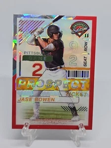 2024 Panini Prospect Edition - Jase Bowen #7 Red Ice Prizm (RC) Pirates - Picture 1 of 2