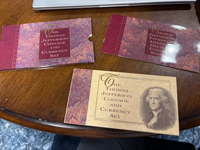 Thomas Jefferson Coinage Currency Set Silver Dollar $2 Bill Nickel - Image 1 of 4