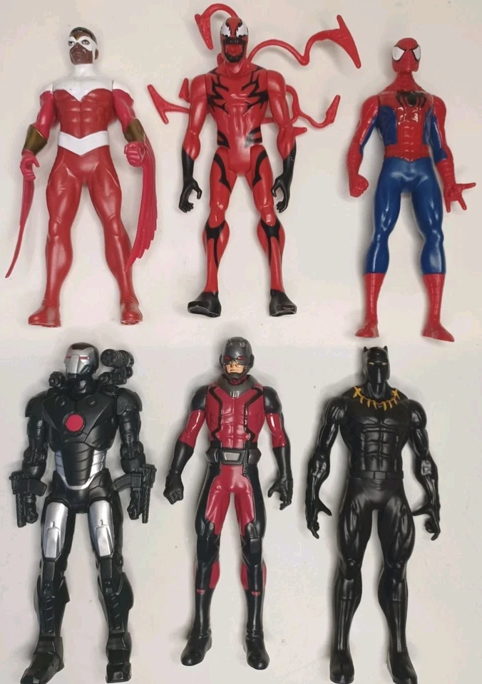 Hasbro Marvel, Spider Man, Black Panther, Carnage, Antman, War Machine, Falcon ¡Lote! Foto 1 de 4