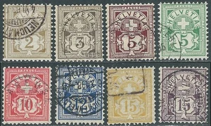 1882-99 SVIZZERA USATO CIFRA 8 VALORI - US8-6 - Picture 1 of 1