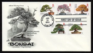 USA, SCOTT # 4618-4622, ARTCRAFT FDC COVER - BONSAI TREES, YEAR 2012 - Picture 1 of 2
