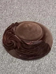 Bailey Tomlin Edwardian Look Brown Velvet/felt Hat #1007 - Picture 1 of 5