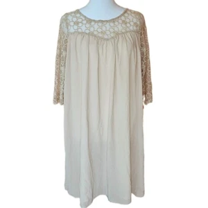 Umgee nude Spitze Bauernkleid Damen klein transparent Cottagecore romantisch Blumen neu mit Etikett - Bild 1 von 8