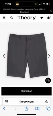 Shorts Theory Beck masculino listra noturna tecido verde mistura de algodão, 30” G1074223 - Imagem 1 de 4