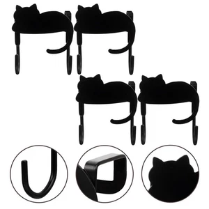 4pcs Wall Mounted Clothes Hat Hooks Cat Shaped Clothes Hook Creative Coat Rack - Picture 1 of 11