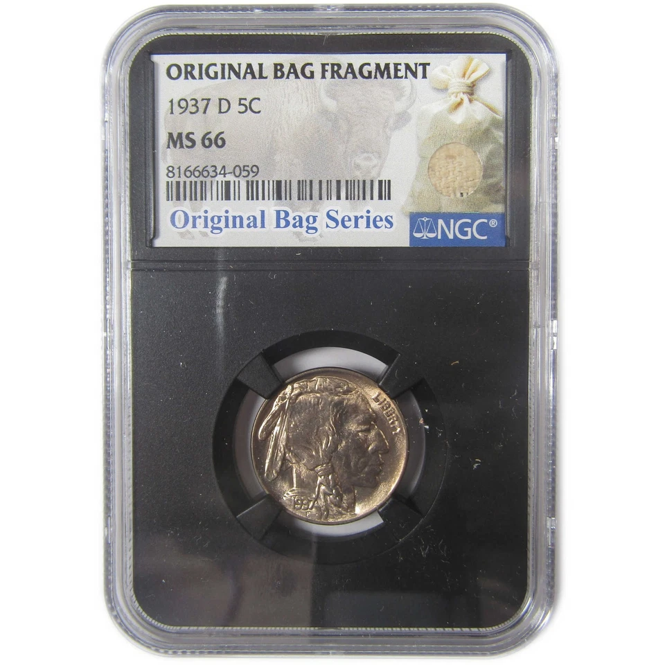 1937 D Buffalo Nickel MS 66 NGC 5c Original Bag Fragment SKU:I17413 - Image 1 of 4