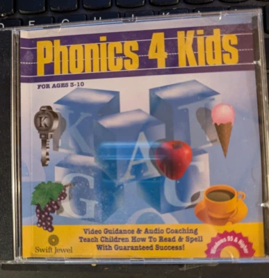 Phonics 4 Kids (PC, 1999) Cosmi CD Windows Reading & Spelling Learning Very Good - Image 1 of 3