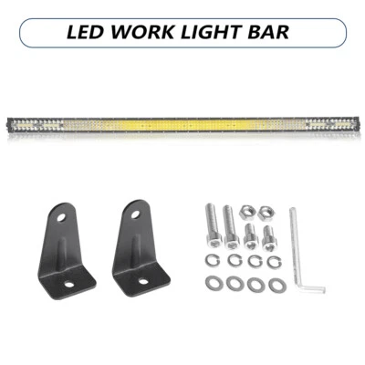 56Inch Curved LED Work Light Bar Quad Tri Row Spot Flood Combo Truck Driving 53" - Image 1 of 4