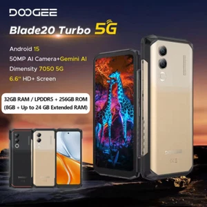 DOOGEE Blade20 Turbo 5G Rugged Phone Android 15 Gemini Al 50MP Dual Camera IP68 - Picture 1 of 16
