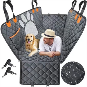 Dog Seat Cover Hammock for Back Seat Durable Waterproof Car Truck Suv Seatbelt - Picture 1 of 12