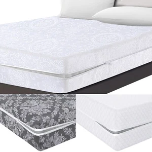 Zipped Mattress Protector Anti Bug Bed Total Encasement Cover Double & King Size - Picture 1 of 68