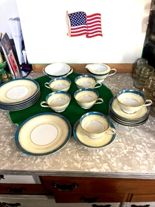 NORITAKA CHINA 20 PIECES #668 BLUE BAND 1953 - Picture 1 of 9
