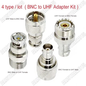 4 Type/Lot BNC to UHF Type PL-259 SO-239 Female Male Adapter RF Connector Kit - Picture 1 of 5