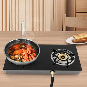 2-Burner Gas Stove Countertop Gas Stove Portable Auto Ignition LPG Stove 2800Pa - Picture 1 of 19