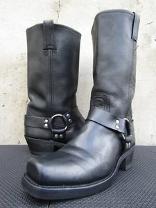 Frye Harness Engineer Boots Womens 9 M Square Toe Black Leather USA Made - Imagen 1 de 10