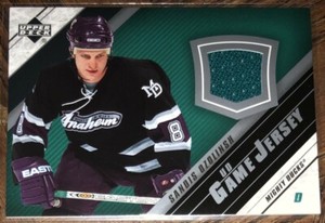 2005-06 UPPER DECK UD GAME JERSEY SANDIS OZOLINSH GAME USED CARD